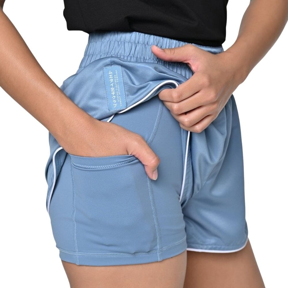 Athena Ryoko Muay Thai Shorts Ash Blue Muay Thai Shorts Athena