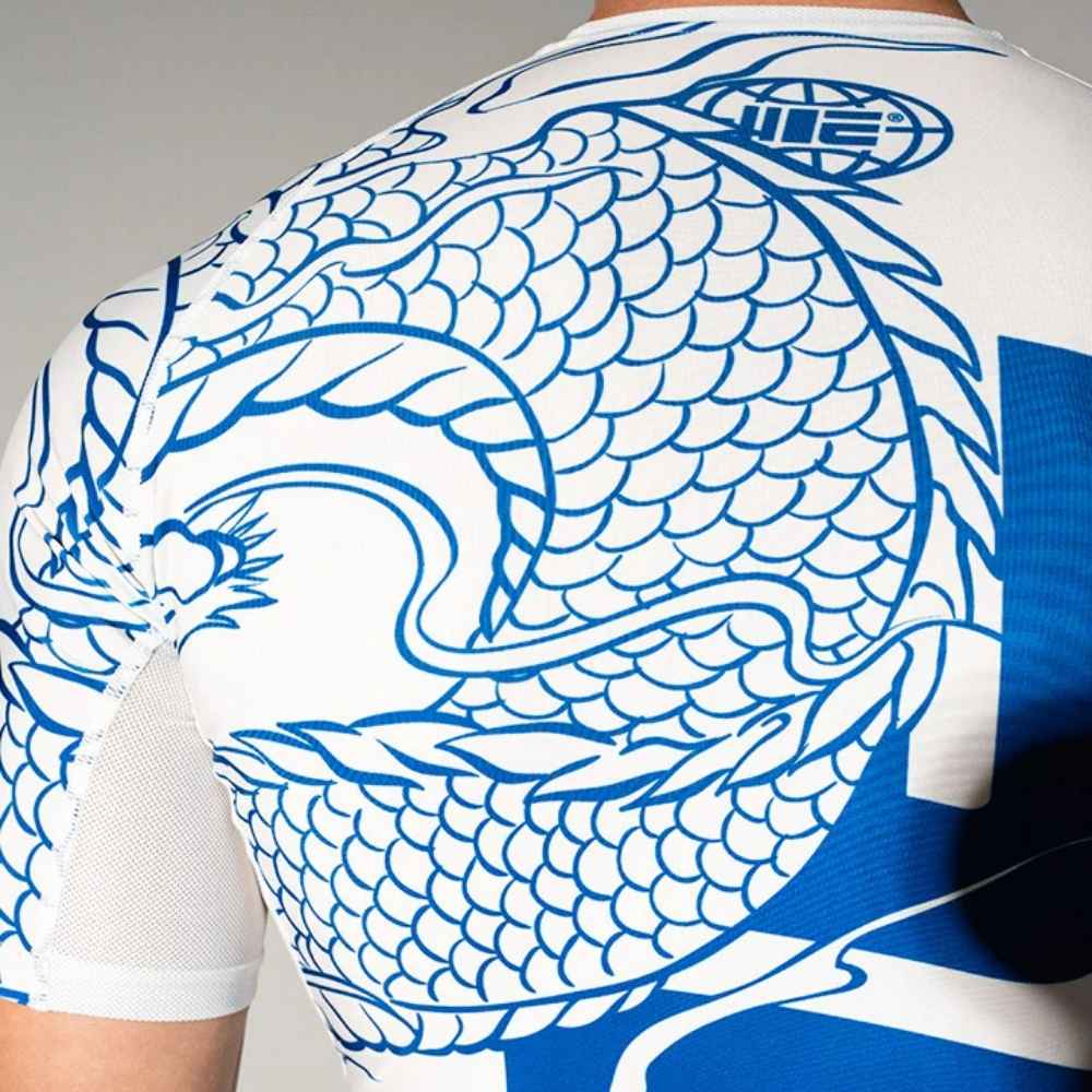 Engage Blue Dragon Short Sleeve Rashguard White/Blue Rashguards Engage