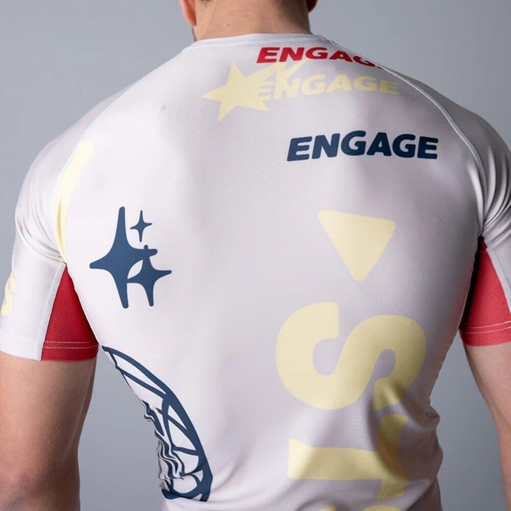 Engage Set The Standard Short Sleeve Rashguard White Rashguards Engage