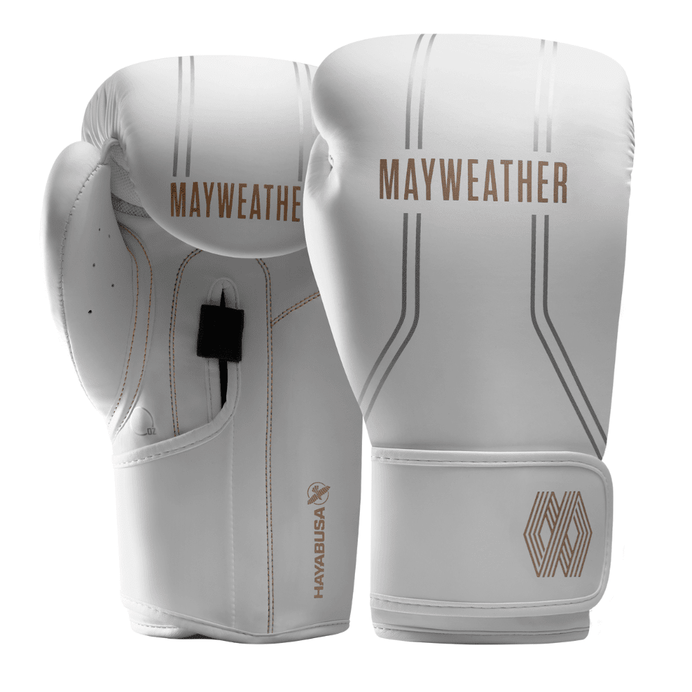 Hayabusa x Mayweather Contender Boxing Gloves White/Gold – MMA