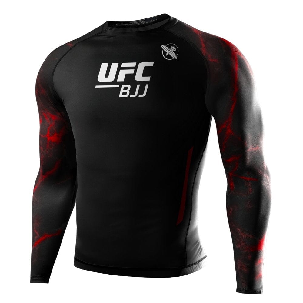 Hayabusa UFC BJJ Long Sleeve Rashguard Black/Red – MMA Fight Store