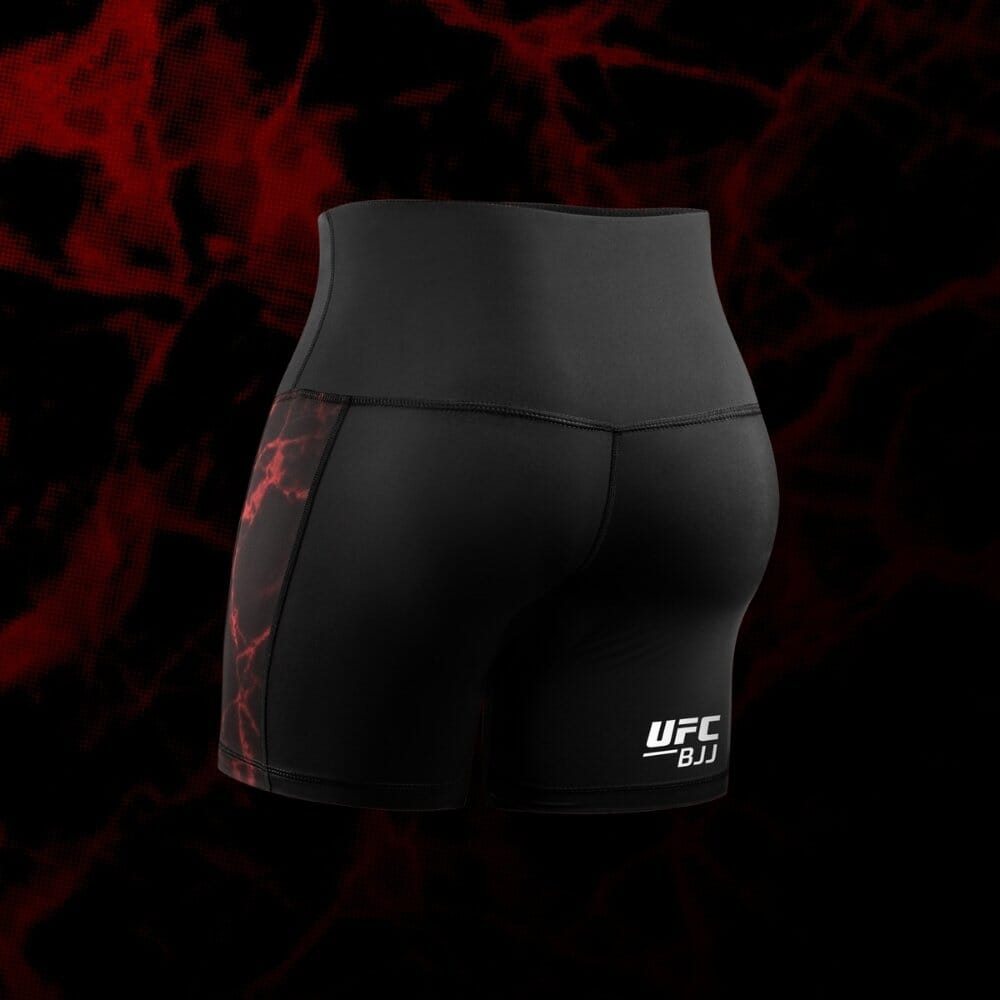 Hayabusa UFC BJJ Womens Vale Tudo Shorts Black/Red Compression Shorts Hayabusa