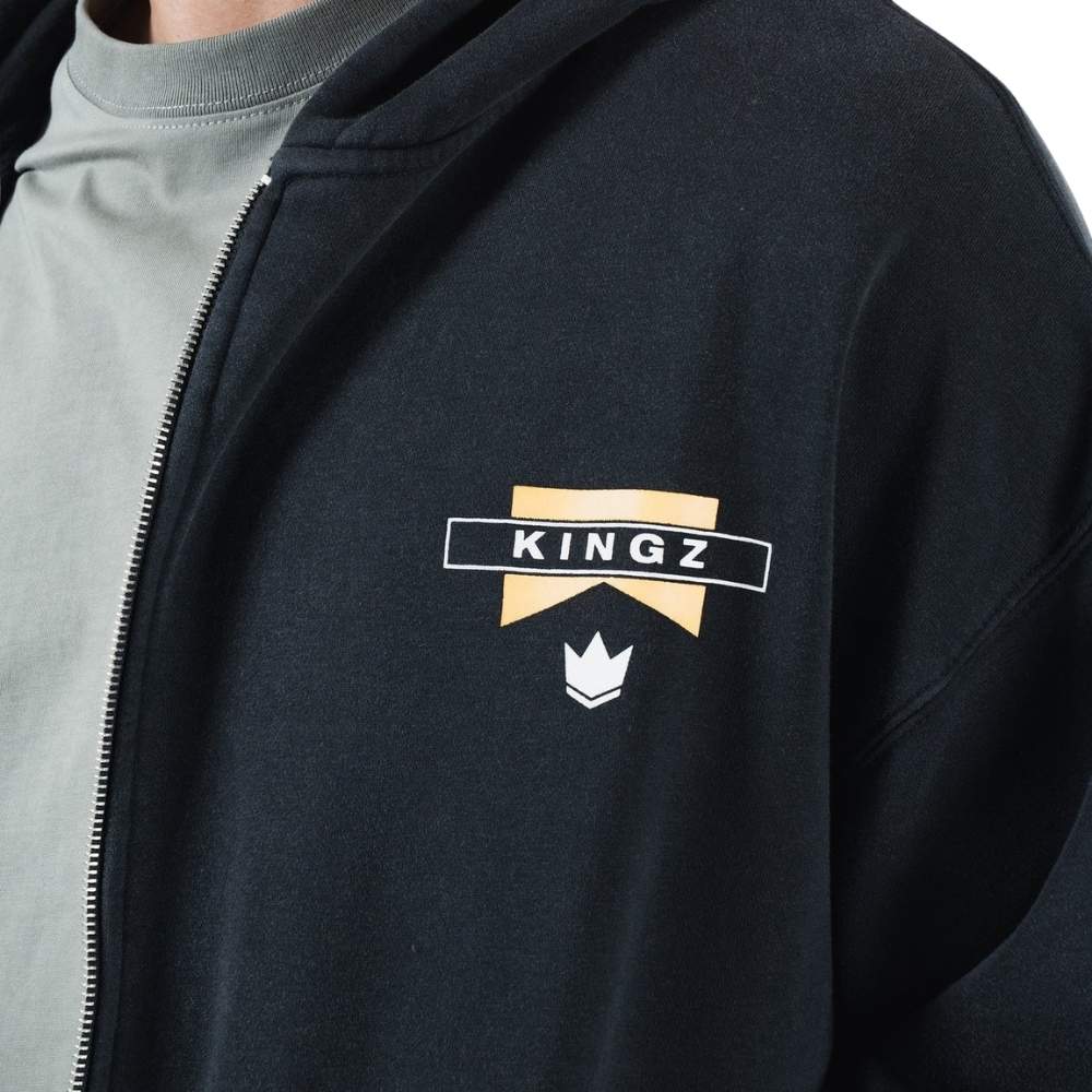 Kingz Flag Zip Up Hoodie Black
