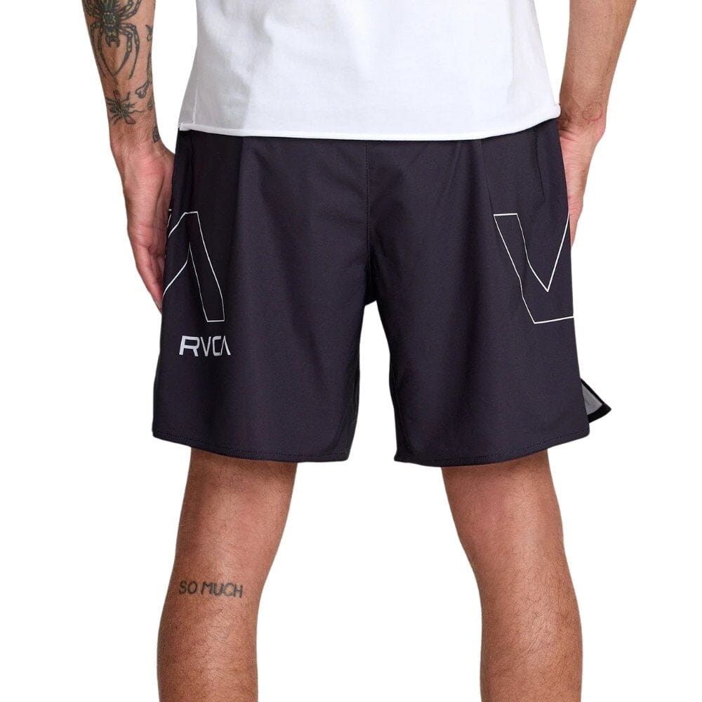 RVCA Yogger 2 in 1 Short 17-Inch Short Black Training Shorts RVCA