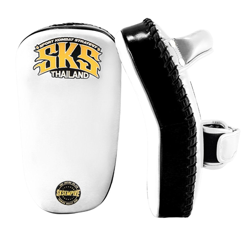 SKS Small Curved Muay Thai Pads White