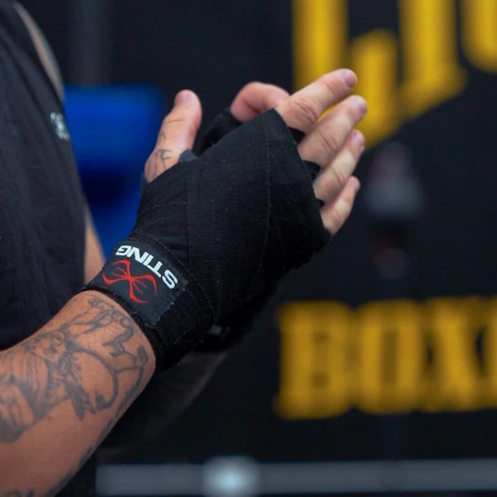 Sting Elasticised 4.5M Hand Wraps Black Hand Wraps Sting