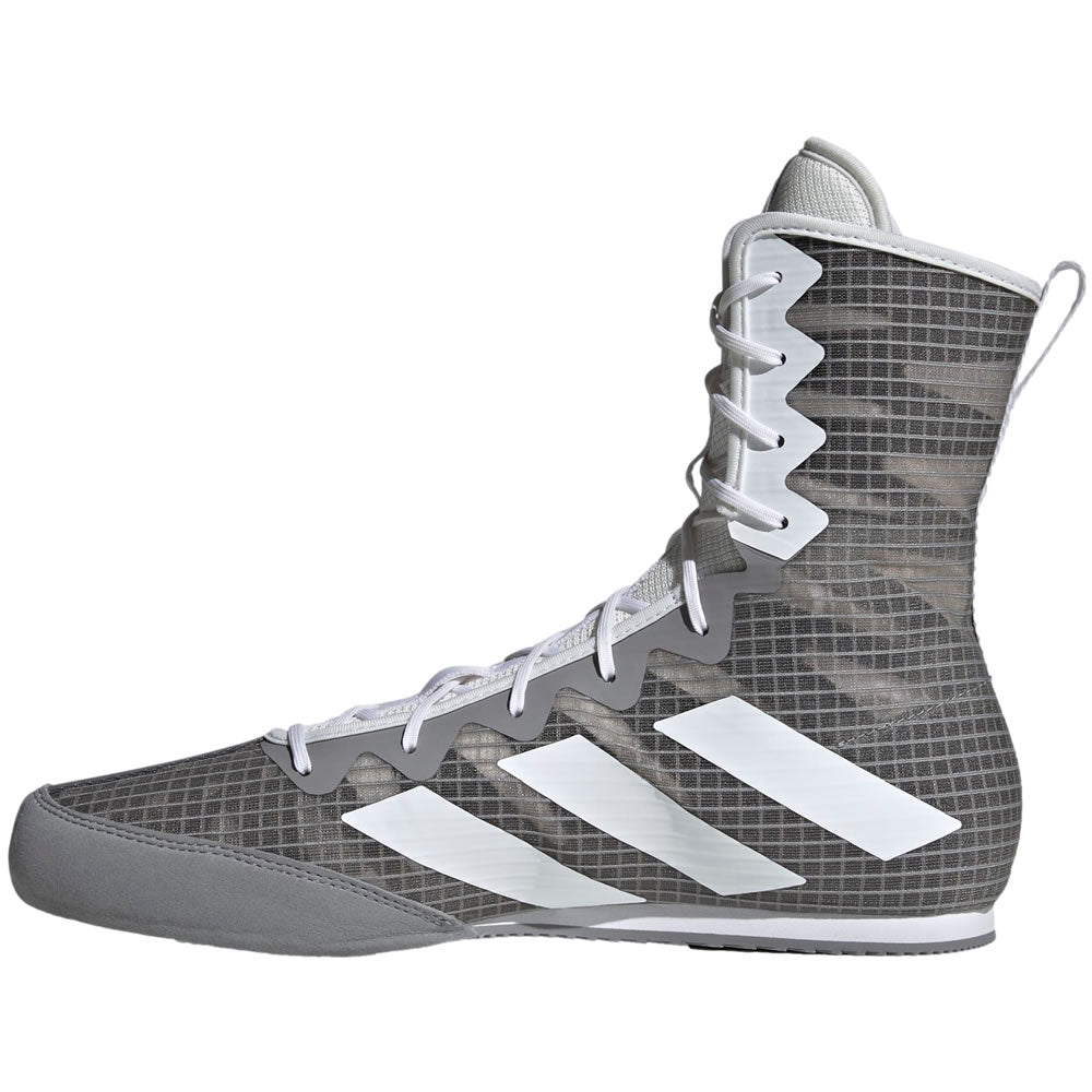 adidas Box Hog IV Boxing Boots Grey/White Right Side