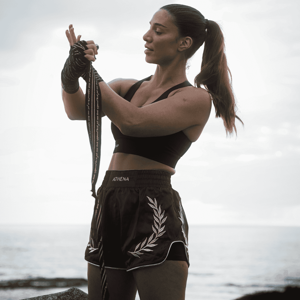 Athena Black Muay Thai Shorts Muay Thai Shorts Athena