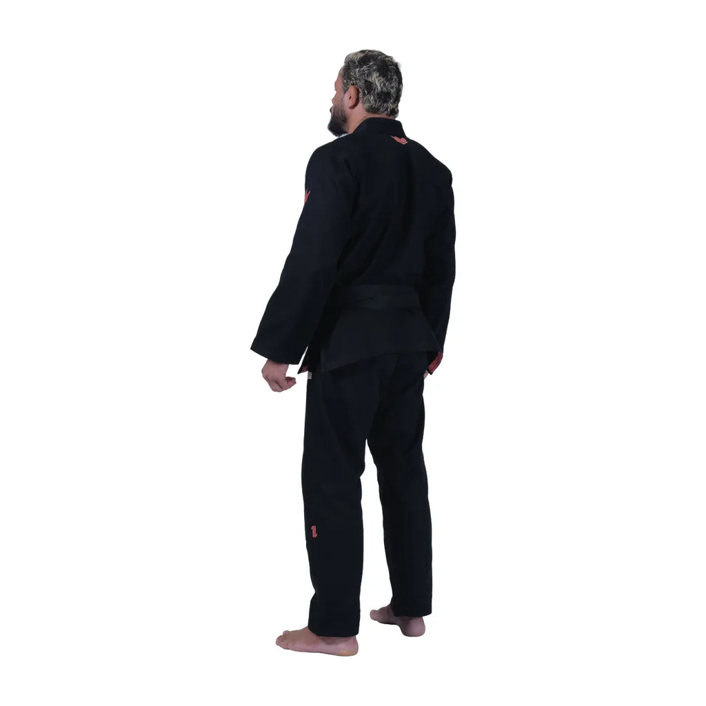 Kingz Mens The One V2 Guava Jiu Jitsu Gi Black/Peach — back three-quarter