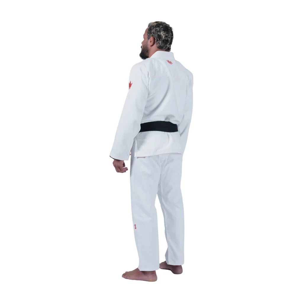 Kingz Mens The One V2 Guava Jiu Jitsu Gi White/Peach — back three-quarter