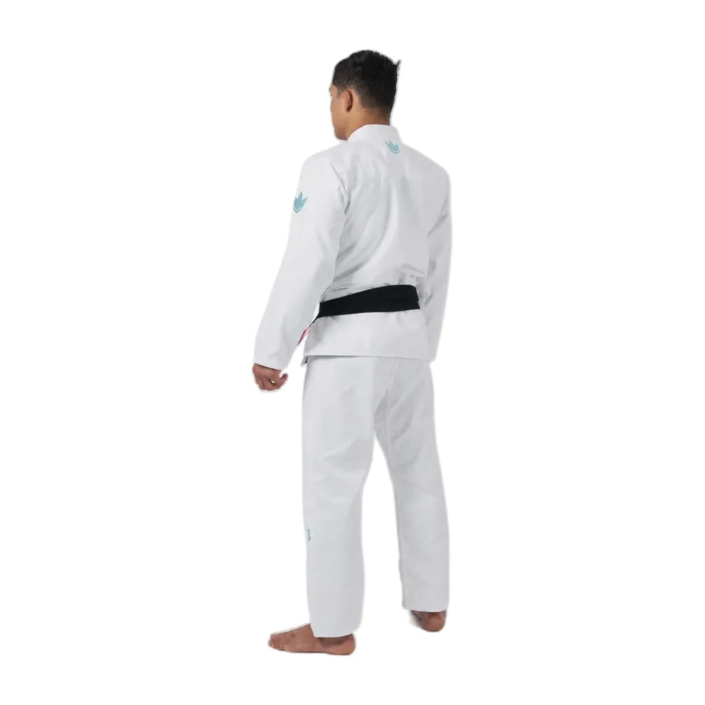 Kingz Mens The One V2 Sky Blue Jiu Jitsu Gi Blue/White — back three-quarter