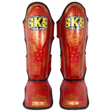 SKS Bandana Muay Thai Shin Guards Metallic Red