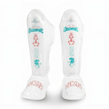 SKS Stickerbomb Muay Thai Shin Guards White