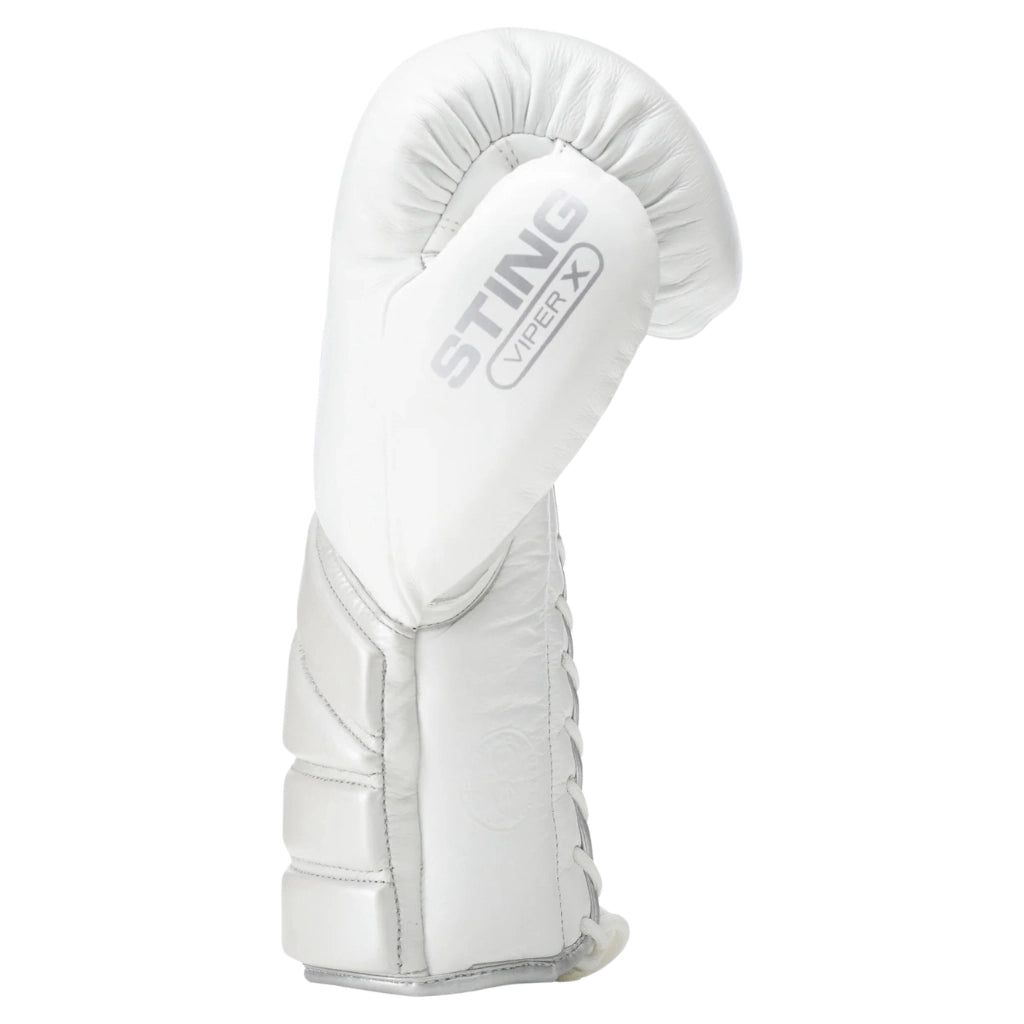 Sting Viper X Lace Up Sparring Gloves White/Silver