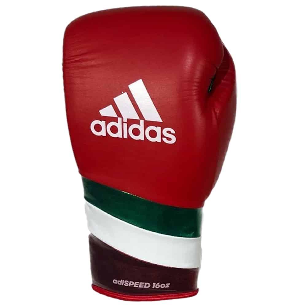 adidas Adi-Speed 500 Pro Lace Up Boxing Gloves Red/White Top
