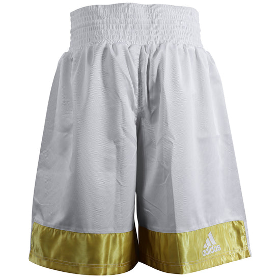adidas Pro Boxing Shorts White/Gold Back