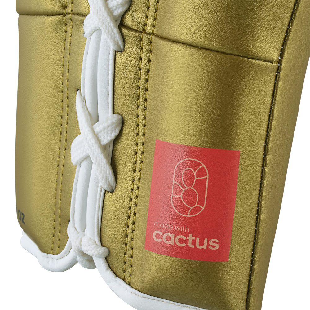 adidas Tilt 350 Pro Training Gloves Lace Up White/Gold Cactus Logo