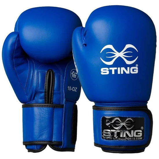 Sting Competition Leather Boxing Gloves AIBA Approved Blue