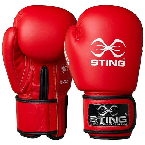 Sting Competition Leather Boxing Gloves AIBA Approved Red