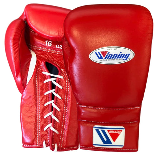 Winning MS- Lace Up Boxing Gloves Red
