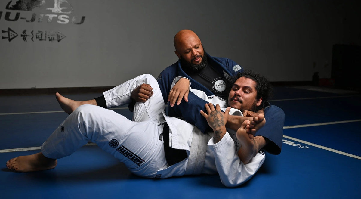 Kingz BJJ gi — sparring on the mats