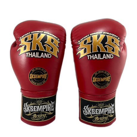 SKS Lace Boxing Gloves Red