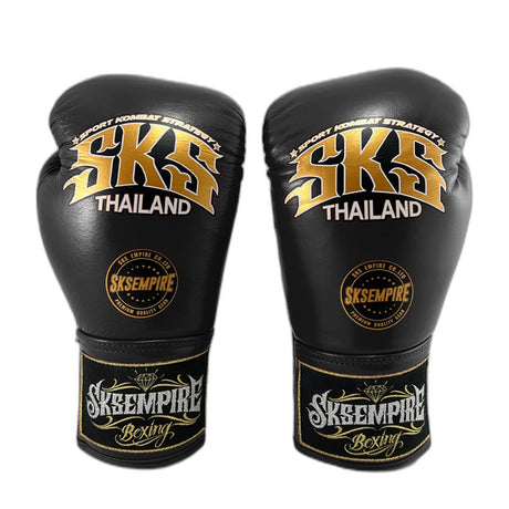 SKS Lace Boxing Gloves Black