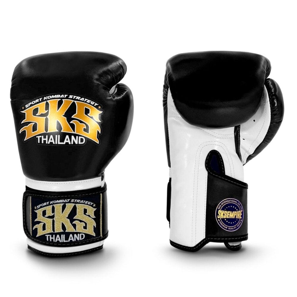SKS Shadow Strike Hook and Loop Boxing Gloves Black Boxing Gloves SKS Black 10oz 