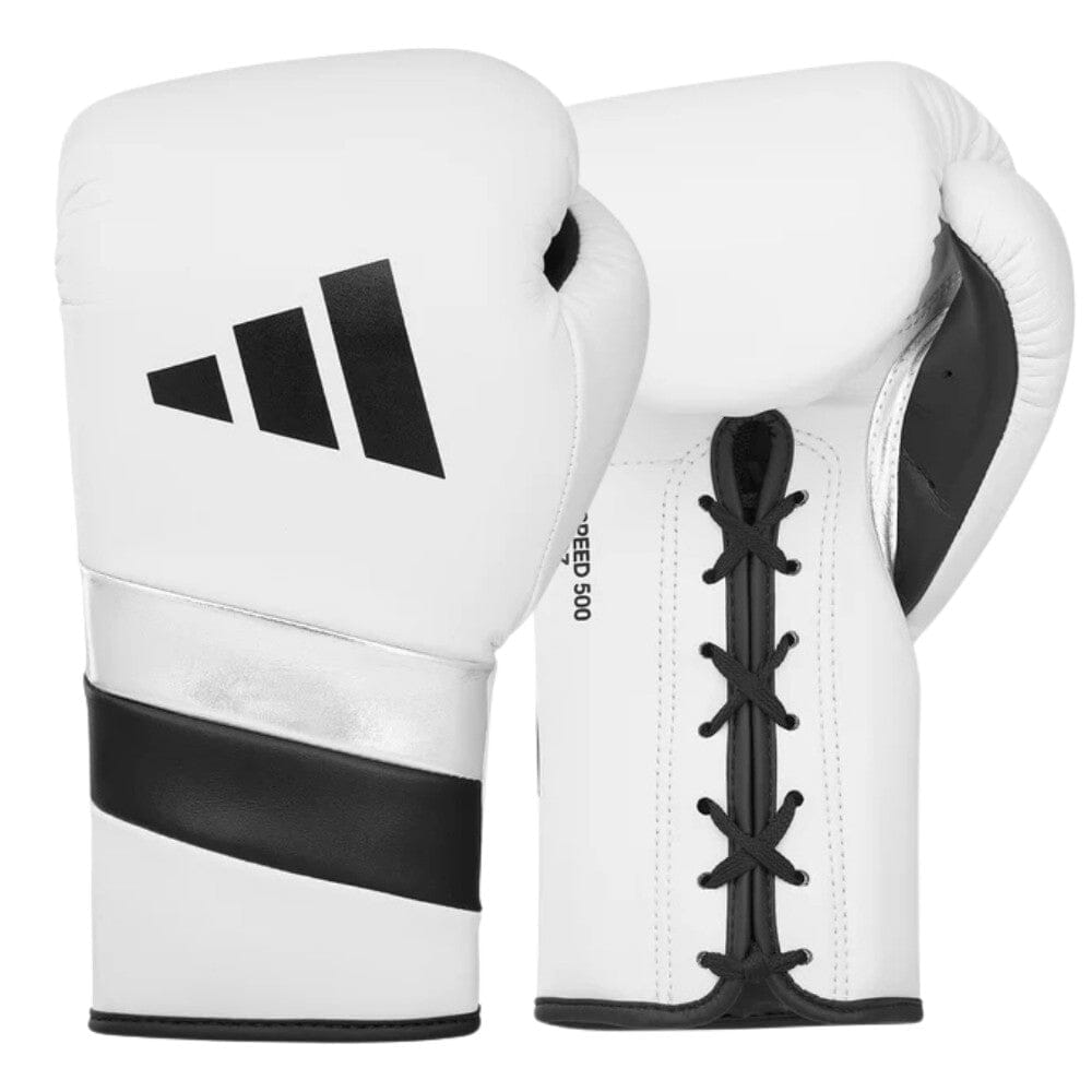 Adidas Adispeed 500 Pro Laced Boxing Gloves White/Black Boxing Gloves Adidas White/Black 16oz 