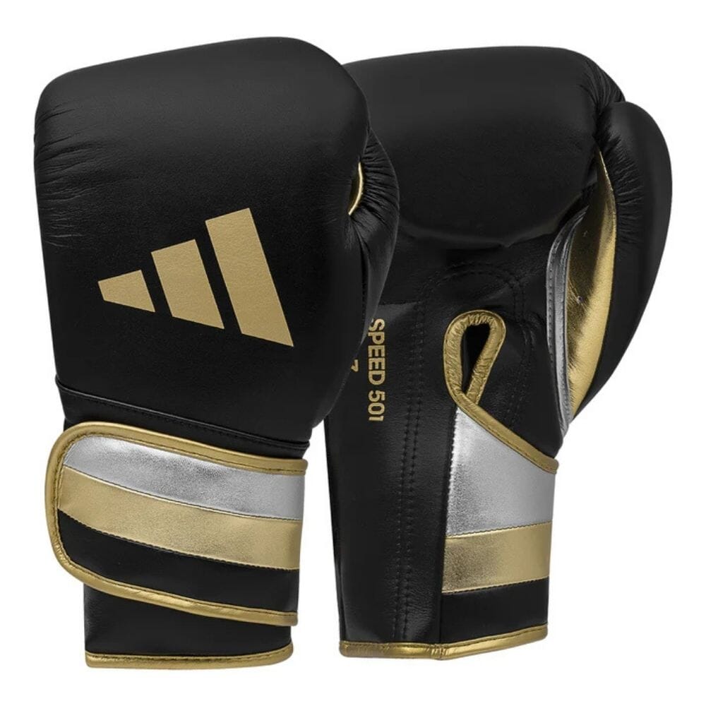 Adidas Adispeed 501 Pro Boxing Gloves Black/Gold Boxing Gloves Adidas Black/Gold 12oz 