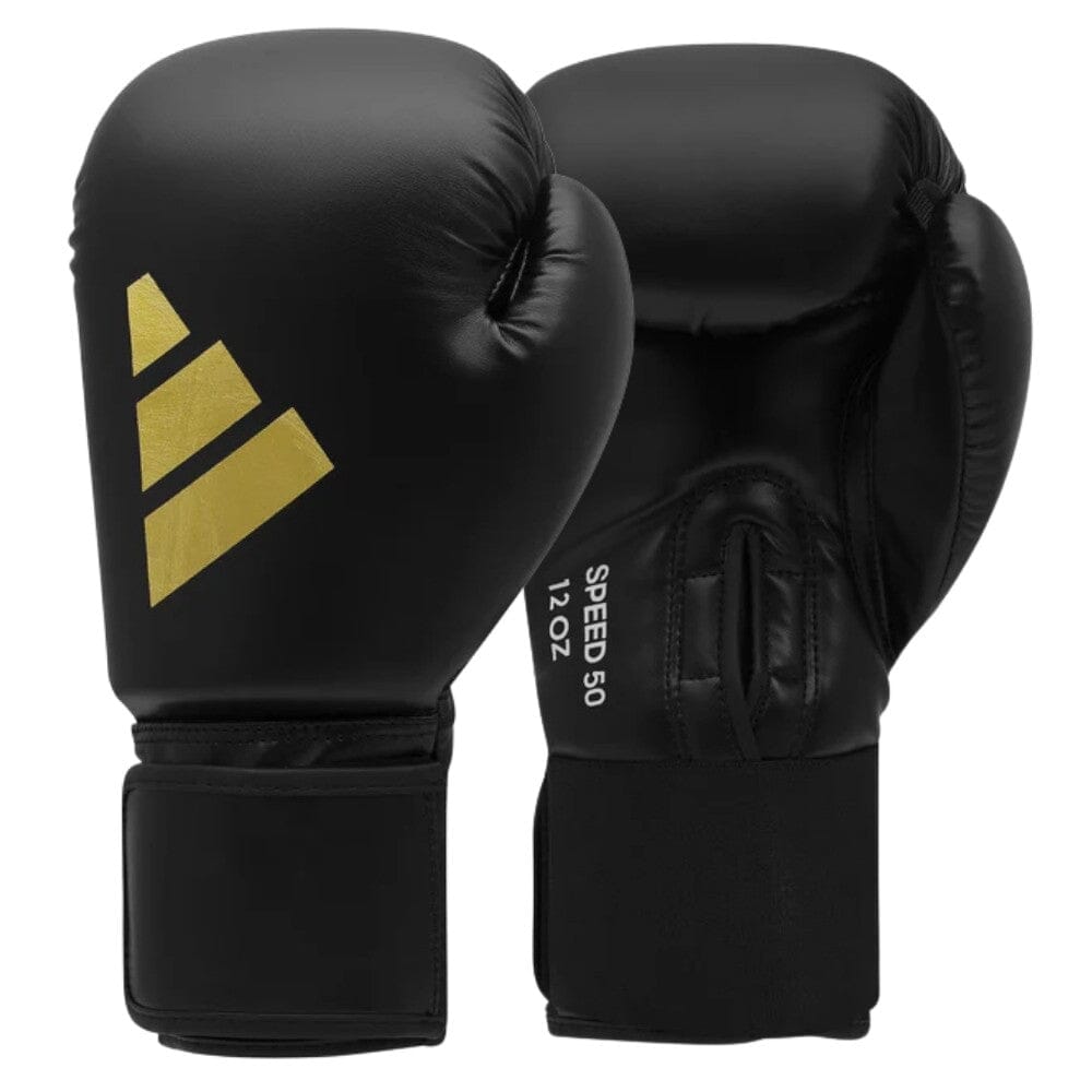 Adidas Speed 50 Gel Boxing Gloves Black/Gold Boxing Gloves Adidas Black/Gold 12oz 