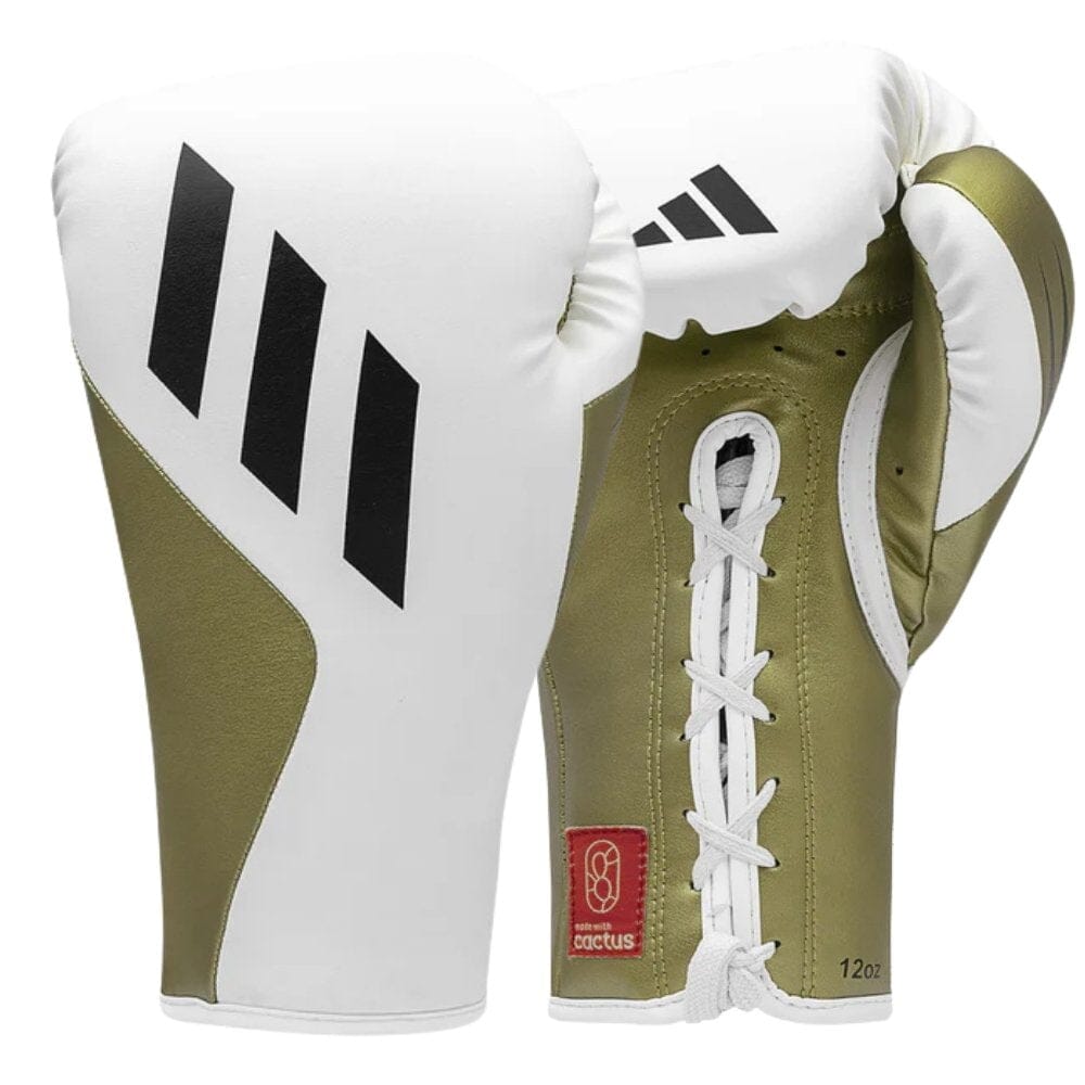 Adidas Speed Tilt 350 Laced Boxing Gloves White/Gold Boxing Gloves Adidas White/Gold 16oz 