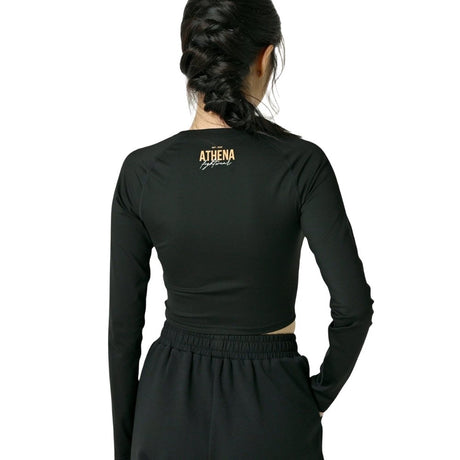 Athena Long Sleeved Crop Top Black