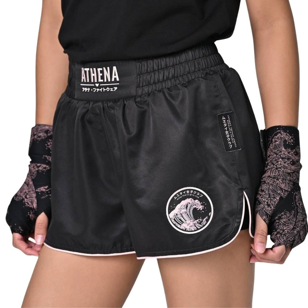 Athena Ryoko Muay Thai Shorts Black/Pink Muay Thai Shorts Athena Black/Pink X Small 