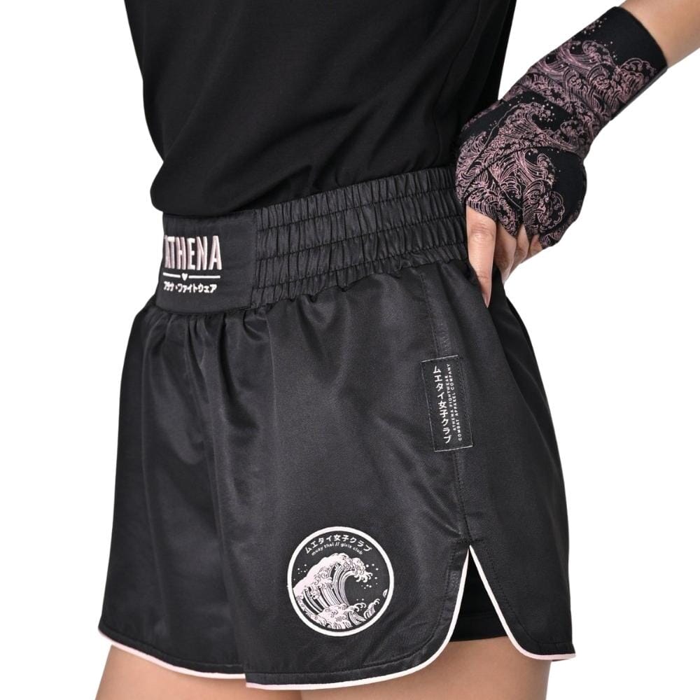 Athena Ryoko Muay Thai Shorts Black/Pink Muay Thai Shorts Athena 