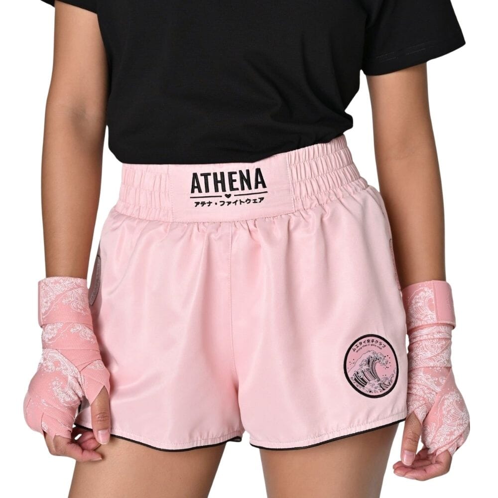 Athena Ryoko Muay Thai Shorts Pink/Black Muay Thai Shorts Athena Pink/Black X Small 
