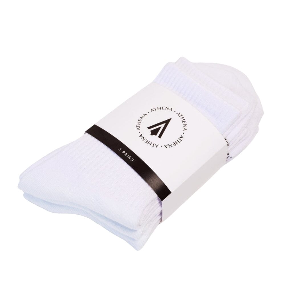 Athena Crew Socks 3 Pack White Sport Socks Athena White EU 35-38 