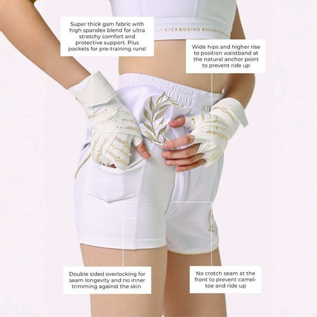 Athena White Muay Thai Shorts
