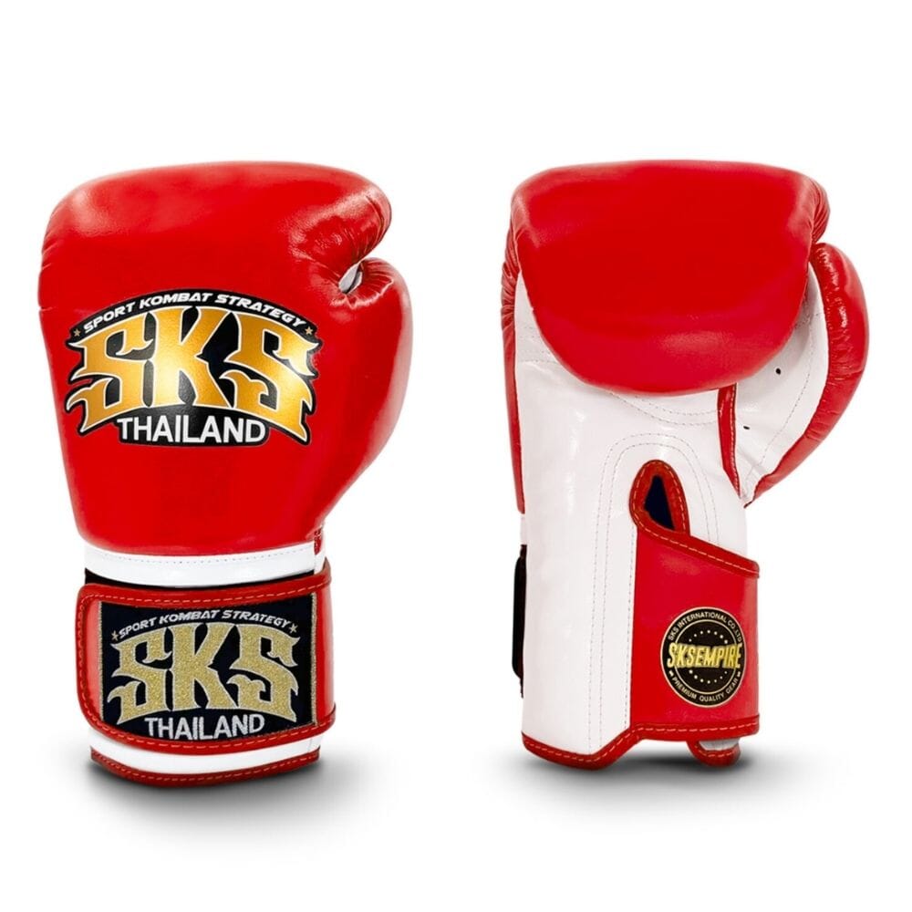 SKS Shadow Strike Hook and Loop Boxing Gloves Red Boxing Gloves SKS 