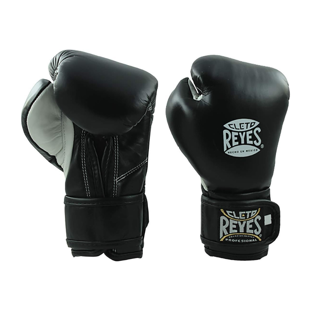 Cleto Reyes Hook and Loop Leather Training Boxing Gloves - Purple/Silver
