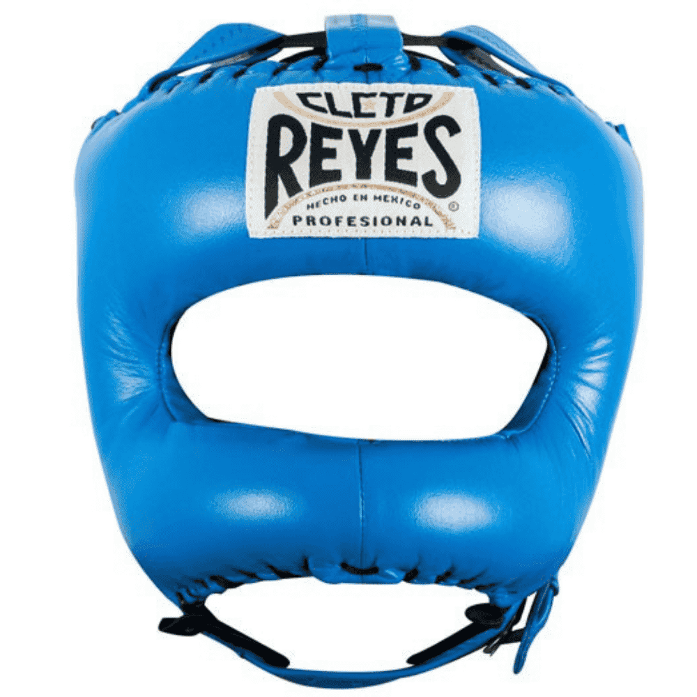 Cleto Reyes Traditional Headgear with Nylon Face Bar Head Guards Cleto Reyes Blue One Size 