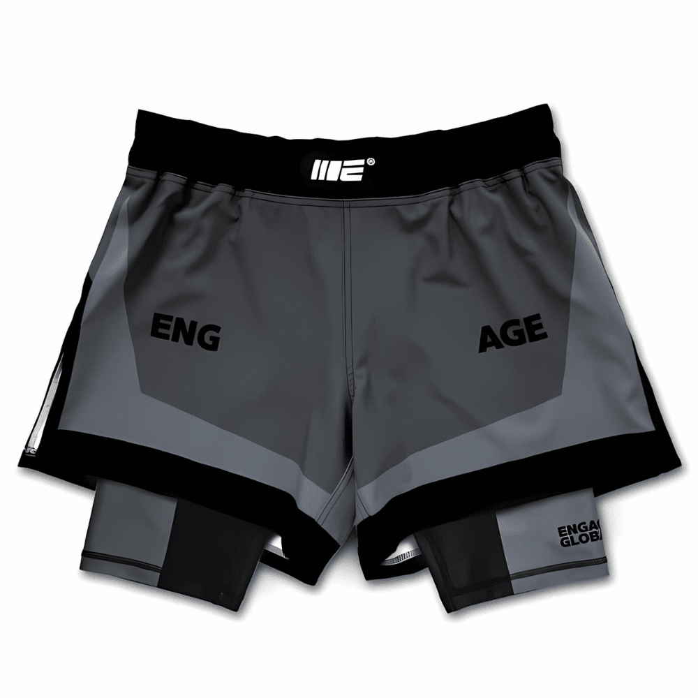 Engage Iron Grey 2-in-1 Fight Shorts MMA Shorts Engage Small 