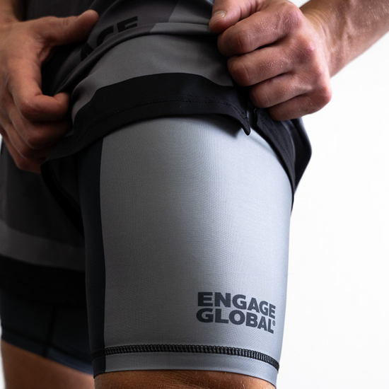 Engage Iron Grey 2-in-1 Fight Shorts