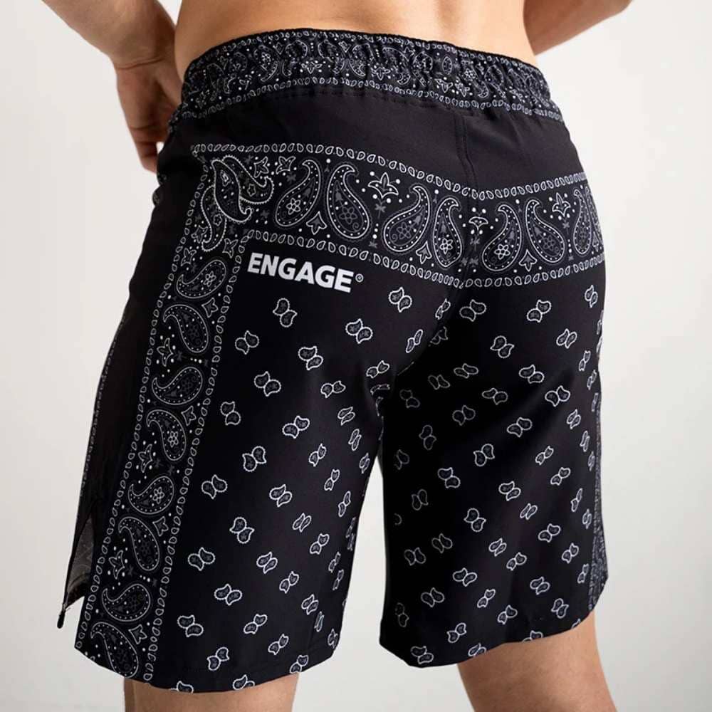 Engaging Shorts Engage Bandana MMA Grappling Shorts Black/White – MMA Fight Store