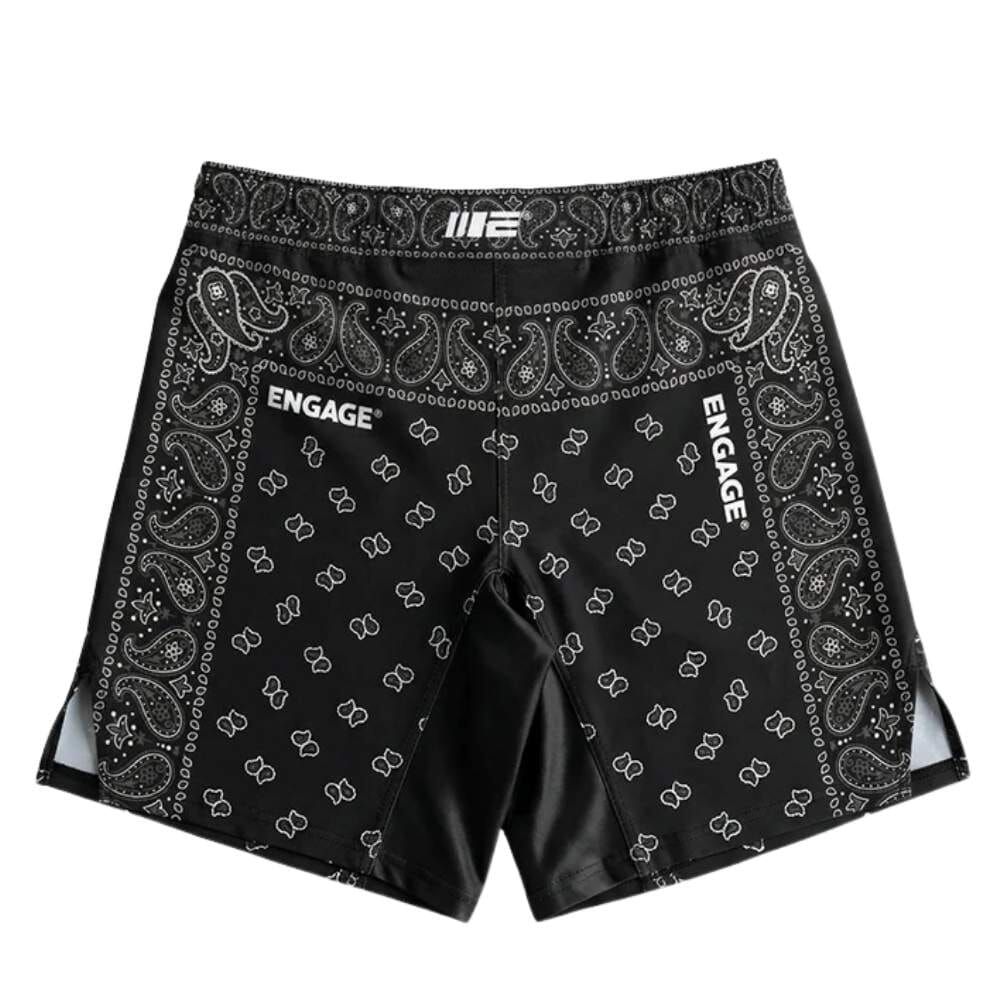 Engage Bandana MMA Grappling Shorts Black/White MMA Shorts Engage Black/White Small 