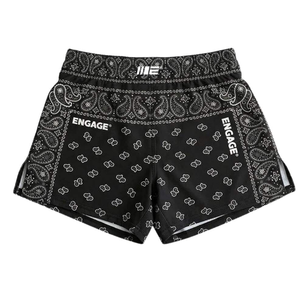 Engage Bandana MMA Hybrid Shorts Black/White MMA Shorts Engage Black/White Small 
