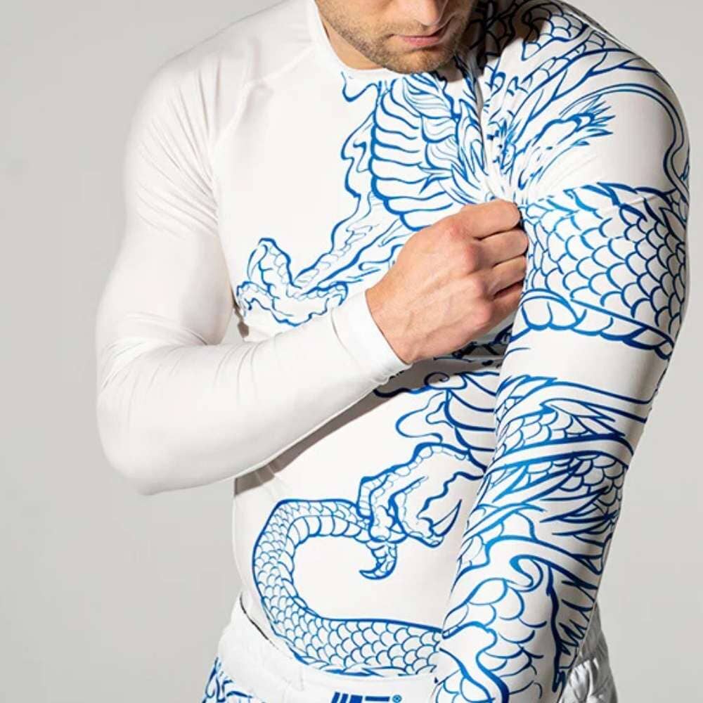 Engage Blue Dragon Long Sleeve Rashguard White/Blue Rashguards Engage 