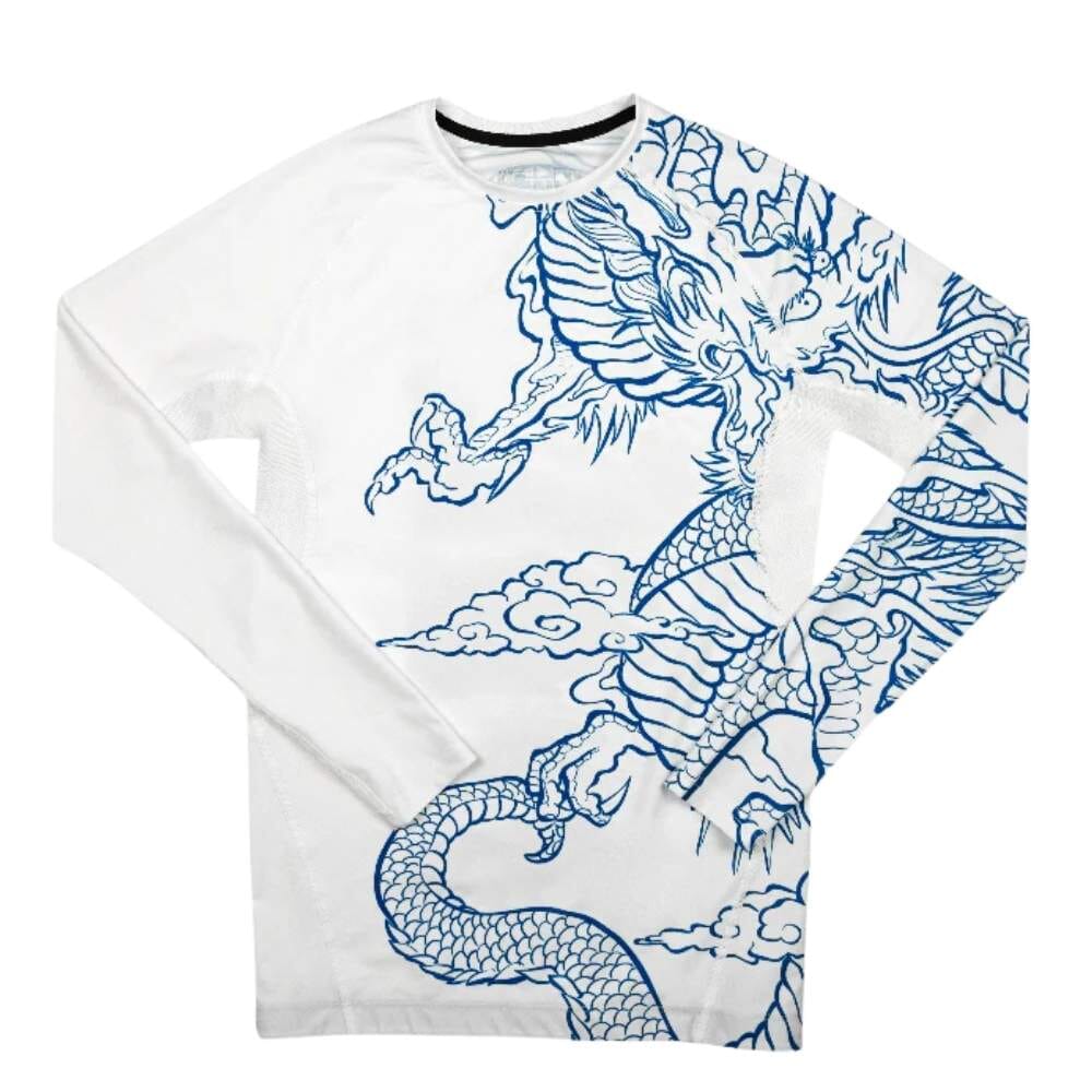 Engage Blue Dragon Long Sleeve Rashguard White/Blue Rashguards Engage White/Blue Small 