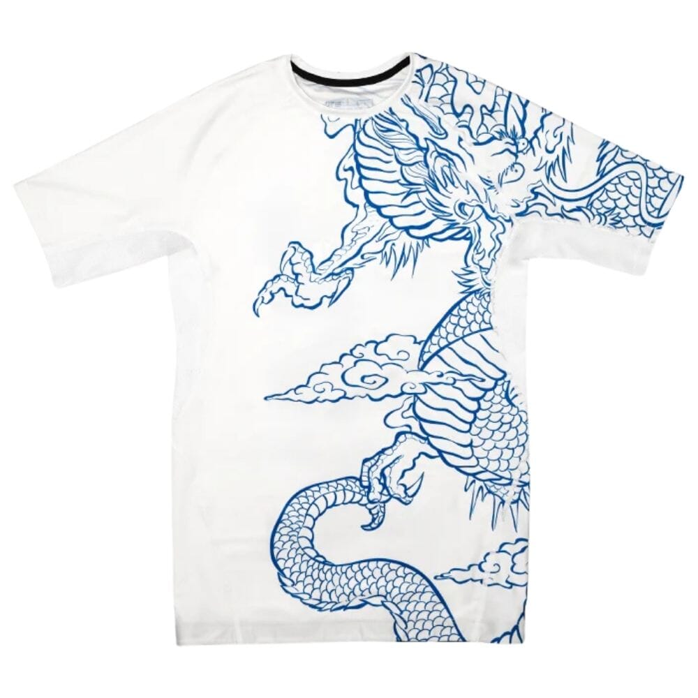Engage Blue Dragon Short Sleeve Rashguard White/Blue Rashguards Engage White/Blue Small 