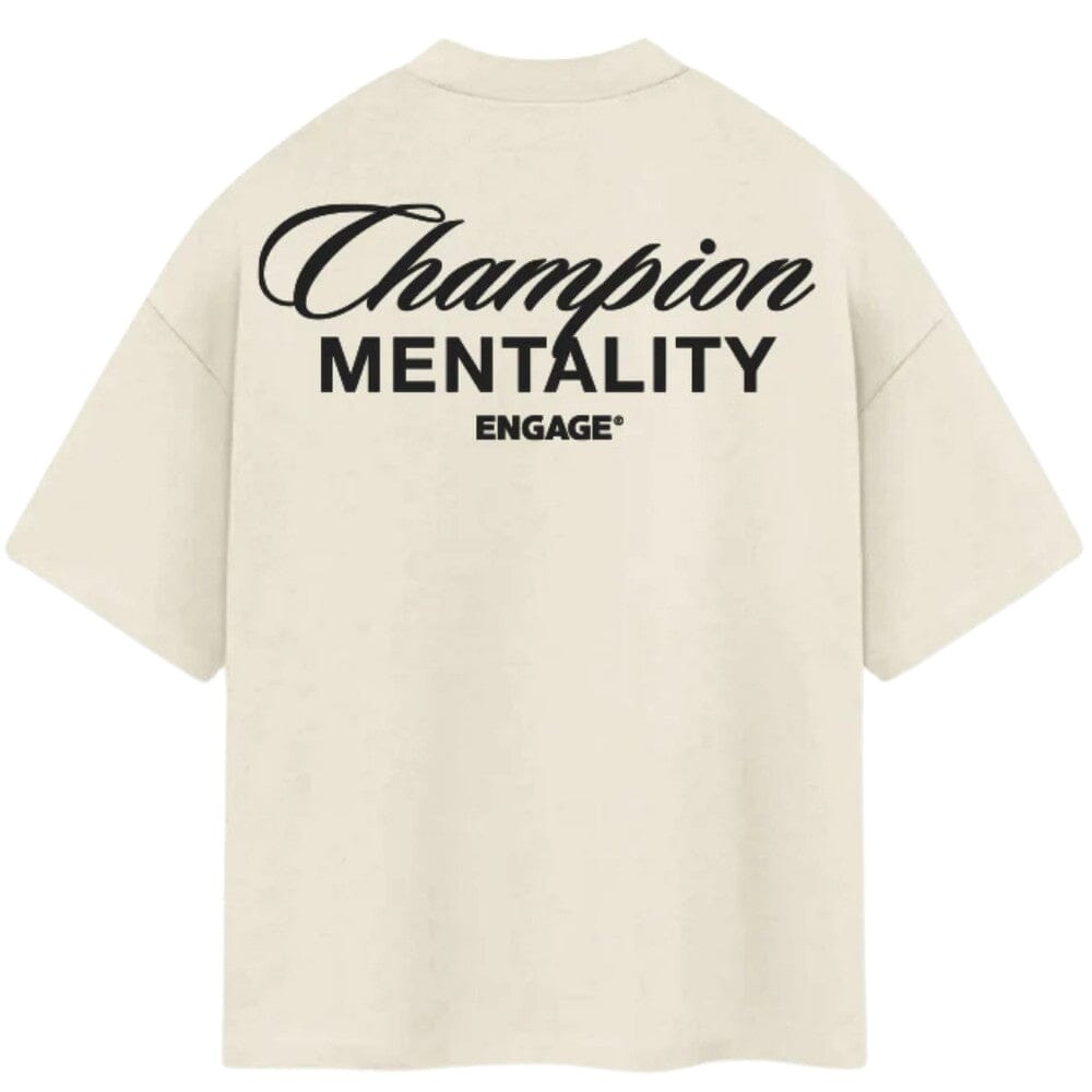 Engage Champion Mentality T-Shirt Off White/Black T-Shirts Engage White/Black Small 